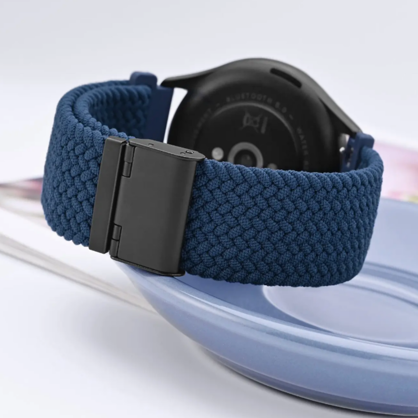 Blue Braided Nylon Watch Band