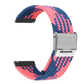 Pink and Blue Braided Nylon Watch Band