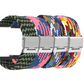 Pink and Blue Braided Nylon Watch Band